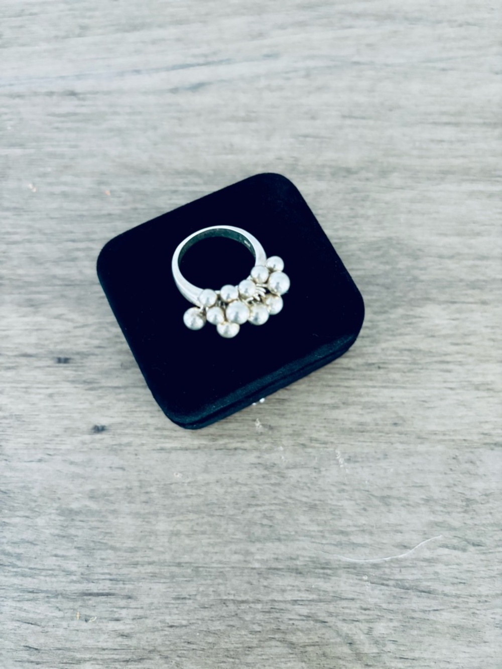 Silver Cluster Pearl Accent Ring - Women Jewelry